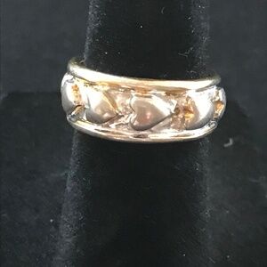 Two-Tone Eternity Heart Ring - Size 5
